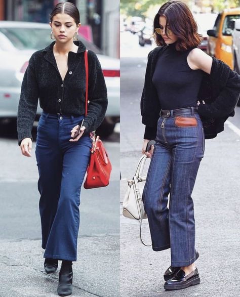 Loafers Outfits, Selena Gomez Street Style, Inverted Triangle Outfits, Selena Gomez Outfits, Loafers Outfit, Causual Outfits, Celebrity Street Style, High Waisted Jeans, 가을 패션