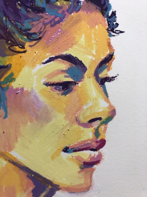 Oilpastel Ideas, Oil Pastel Art Face, Oil Pastel Face Portraits, Oil Pastel Portrait Faces, Oil Pastel Face, Oil Pastel Art Portrait, Pastel Pencil Drawing, Oil Pastel Portrait, Artistic Sketches