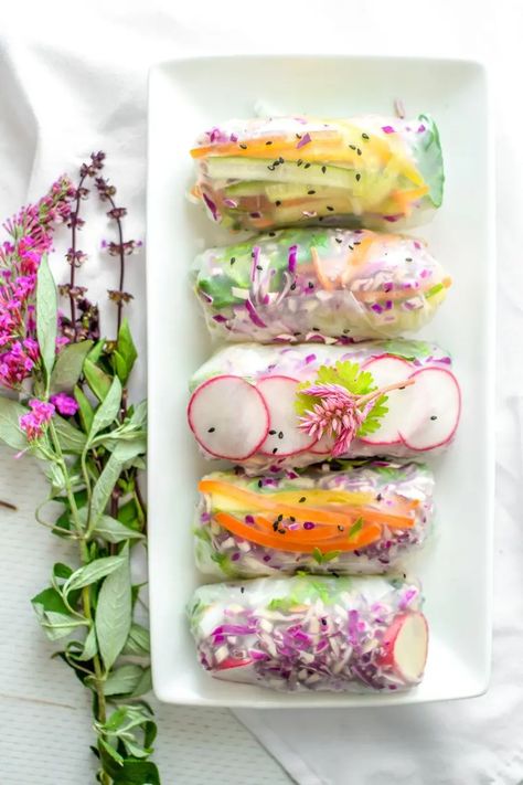 Spring Nails 2020, Rice Paper Wrappers, Vegetable Spring Rolls, Spring Roll Wrappers, Fresh Spring Rolls, Ibs Recipes, Dinner Guests, Low Fodmap Recipes, Spring Equinox