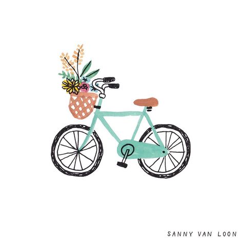 Sanny van Loon • Illustrator (@sannyvanloon) • Fotos y videos de Instagram Amsterdam Bicycle, Bicycle Illustration, Flow Magazine, Bike Illustration, Drawing Lesson, Summer Special, Simple Illustration, Christmas Drawing, Hello Spring