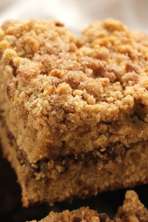 Moist, filled with apple flavor, and with warm spices like nutmeg and cinnamon, this Applesauce Coffee Cake is pretty nearly perfect! Applesauce Coffee Cake, Chunky Applesauce, Applesauce Recipes, Greek Yogurt Eggs, How To Make Applesauce, Easy Cakes To Make, Applesauce Cake, Leftover Cake, Coffee Cake Recipes