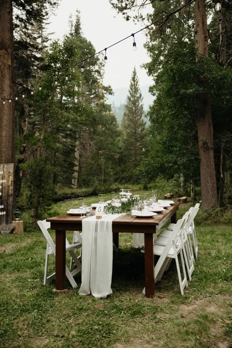 Outdoor Mountain Wedding Reception, National Park Wedding Reception, Mountain Wedding Reception, Indoor Mountain Wedding, Mountain Weddings, Mountain View Wedding Decor, Mountain Micro Wedding, Mammoth Wedding, Mammoth Mountain Wedding