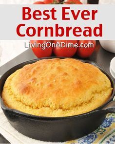 Best Ever Cornbread, Quick Cornbread, Dressing Stuffing, All Food Recipes, Easy Cornbread, Easy Cornbread Recipe, Delicious Cornbread, Buttermilk Cornbread, Easy Corn