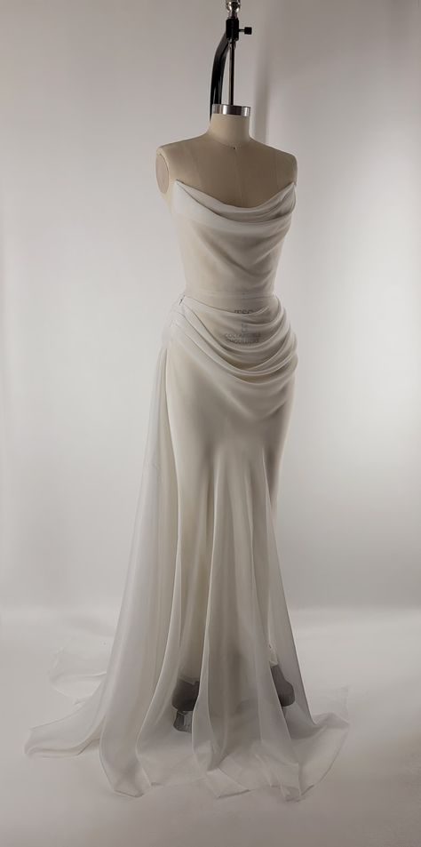 Greco Roman Wedding Dress, Draped Chiffon Wedding Dress, Roman Goddess Wedding Dress, Wet Look Wedding Dress, Femme Fatale Wedding Dress, Padme Wedding Dress Inspired, Slip Wedding Dresses, Draped Chiffon Dress, Diy Draped Dress