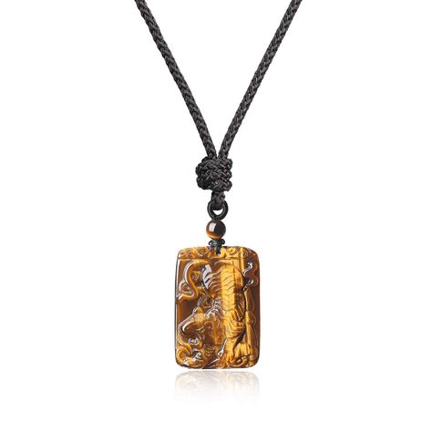 PRICES MAY VARY. Material: Tiger Eye Pendant (4.2*2.9*1.2cm); 6mm Top Bead Chain: Adjustable nylon string, from 15-inch to 27.5-inch Tiger Engraving necklace: As one of the Four Auspicious Animals in ancient China, tiger is generally regarded as the symbol of power, worship and good luck Tiger Eye can heal issues with self-worth, self-criticism and blocked creative energy. It can also be used to balance Yin and Yang energies Come with beautiful GIFT BOX; 90 days warranty & free replacement (Feel Tigereye Necklace, Men Tiger Eye Necklace, Tigers Eye Crystal Necklace, Tiger Necklace, Tiger Gold Pendant, Brown Tiger Eye, Tiger Pendant, Power Symbol, Tigers Eye Necklace