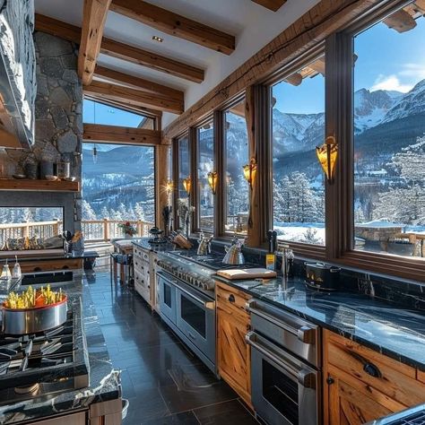 Expensive Style, Mountain Dream Homes, Dream Life House, Luxury Cabin, Timber Frame Homes, Beautiful House Plans, Log Cabin Homes, Luxury Homes Dream Houses, Luxury Kitchens