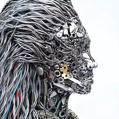 American Artist Brings Recycled Materials Back To Life, Here Are 64 Of His Incredible Sculptures E Waste Art, Mannequin Ideas, Lady Sculpture, Scrap Metal Sculpture, Robot Craft, Recycle Sculpture, Upcycle Art, Weld Art, Waste Art