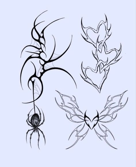 Spider Tattoos, Emo Tattoos, Grunge Tattoo, Goth Tattoo, Sigil Tattoo, Spooky Tattoos, Gothic Tattoo, Edgy Aesthetic, Minimalist Tattoos