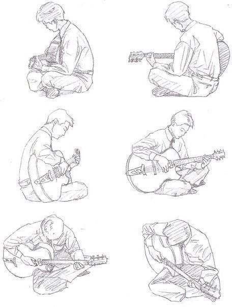 Guitar Drawing, Human Figure Sketches, Lighthouse Keeper, Anatomy Sketches, Figure Sketching, Poses References, Figure Drawing Reference, Anatomy Art, Art Poses