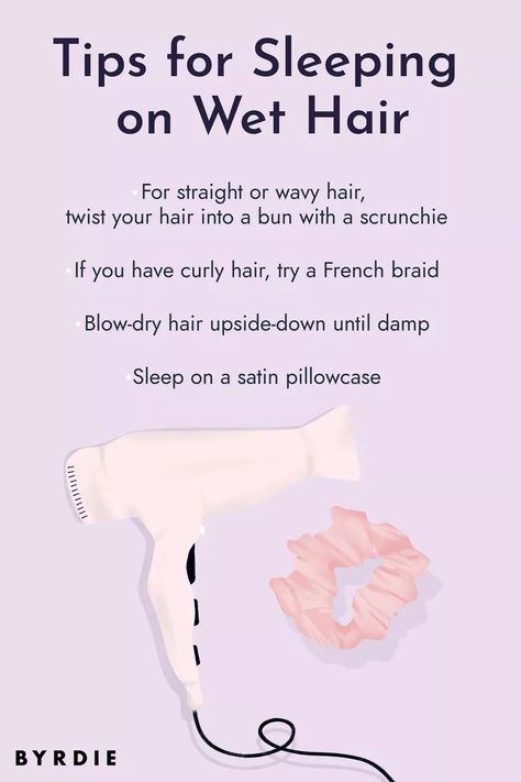 Sleeping With Wet Hair, Rainy Day Hairstyles, Sleep Hairstyles, Haircut Tip, How To Sleep, Hair Growing Tips, Blow Dry Hair, Hair Techniques, Healthy Hair Tips