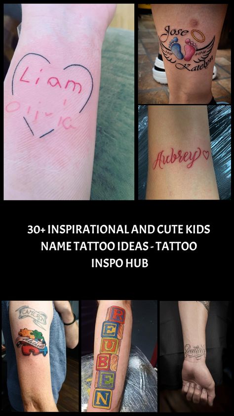 Kid’s name tattoos are some of the prettiest and most sentimental tattoos that one can go for. It is a tattoo used to describe your love and closeness to the Child’s Name Tattoo, Tattoo Childrens Names, Tattoos Children’s Names, Tatoos Of Childs Name, Name Tatoo Children, Septum Tattoo, Barcode Tattoo, Kid Name Tattoo, Octopus Tattoos