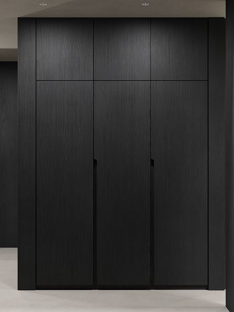 Black Wardrobe Furniture, Dark Wardrobe, Black Closet, Wardrobe Black, Luxury Closets Design, Black Wardrobe, Wardrobe Interior Design, Closet Layout, Wardrobe Room