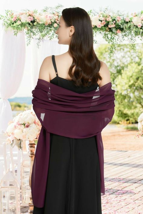 Cover Up For Dress Formal, Shawl For Formal Dress, Dress Cover Up Formal, Dress Coverup Ideas, Bridesmaid Gowns, Elegant Scarves, Dress With Shawl, Scarf Outfit, Sheer Scarf