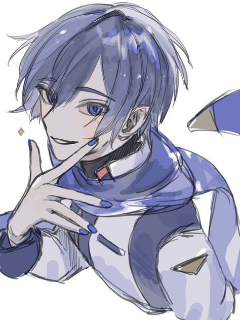 Kaito Vocaloid Fanart, Kaito Fanart Vocaloid, Kaito Fanart, Vocaloid Fanart, Different Drawing Styles, Kaito Shion, Kaito Vocaloid, Vocaloid Kaito, Weird Images