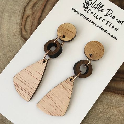 Laser Cut Wood Jewelry, Earrings Unique, Wooden Earrings, Laser Cut Wood, Wood Earrings, Wood Jewellery, Shape Design, Unique Earrings, Etsy Australia