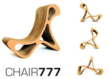 Chair 777 is a very clever design. With a twist of your arm you can use it to sit, relax or lounge. It is made from recyclable cardboard by the German artists/designer collective Die Fabrik which means The Factory. Its members are probably located near Berlin, in Hettstadt.  #Chair, #Recycled #RecycledCardboard, #RecycledFurniture Rack Velo, Rotating Chair, German Artists, Cardboard Chair, Cnc Furniture Plans, Gray Furniture, Cardboard Recycling, Chair Drawing, Cnc Furniture