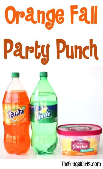 Orange Fall Party Punch Recipe! This easy, delicious drink is perfect for all of your Fall Parties! Fall Party Punch, Party Punch Recipe, Party Punch Recipes, Fall Parties, Punch Drinks, Fall Birthday Parties, Frugal Girls, Activity Director, Orange Party