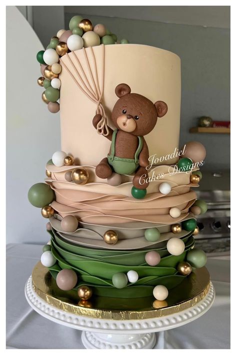 Gateau Baby Shower Garcon, Teddy Bear Birthday Cake, Cake Chart, Vom Avea Un Copil, Bear Baby Shower Cake, Baby Shower Cake Designs, Baby Boy Birthday Cake, Hedgehog Cake, Cake Fails