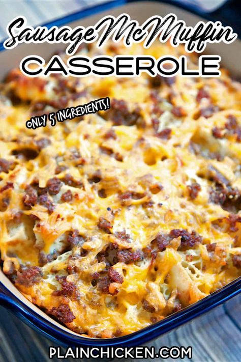 Mcmuffin Casserole, Sausage Mcmuffin, Fast Food Breakfast, Best Breakfast Casserole, Breakfast Recipies, Sausage Casserole, Breakfast Casserole Easy, Mc Donald, Breakfast Sausage