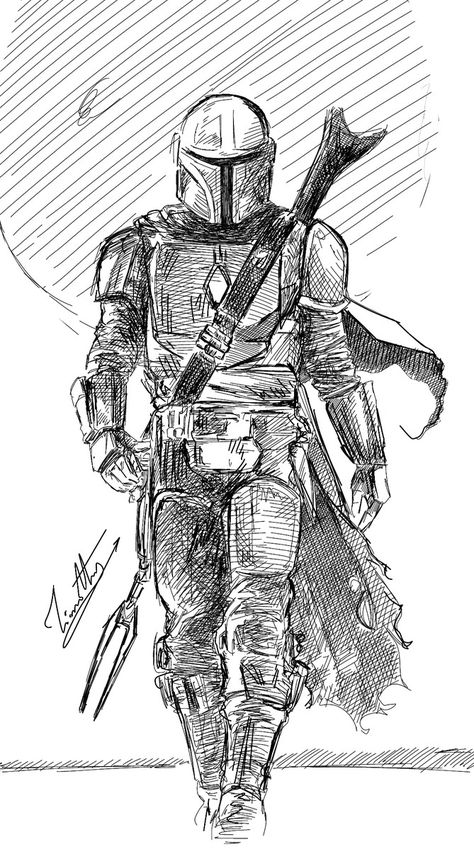 Mandalorian Art, Star Wars Art Drawings, Star Wars Painting, Drawing Stars, Star Wars Drawings, Drawing Prompt, Star Wars Artwork, Star Wars Fan Art, Star Wars Images