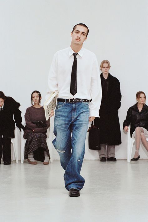 Our Legacy RTW Fall 2024 [PHOTOS] Milan Fashion Week Men, Normcore Fashion, 2024 Menswear, Anti Fashion, Long Slip Dress, Denim Trends, Our Legacy, Fashion Line, Glamour Fashion