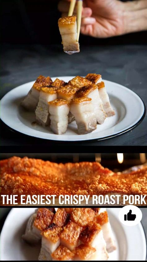 The easiest Chinese crispy pork belly recipe that gives you those beautiful cracklings. Truly no fuss recipe. Never fails to give you those nice crispy cracklings EVERY TIME! Chinese Crispy Pork, Pork Belly Recipe Oven, Crispy Roast Pork, Roasted Pork Belly Recipe, Pork Belly Recipes Crispy, Roast Pork Belly, Pork Belly Recipes, Pork Roast Recipes, Mapo Tofu