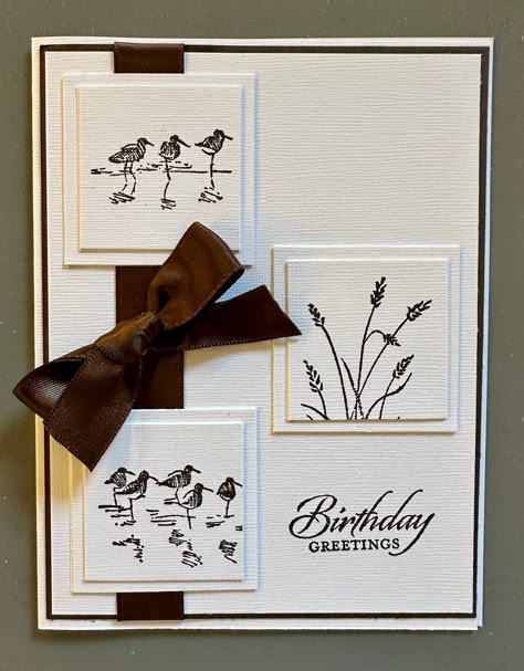 Finding the perfect card for a boyfriend, brother, father etc, can be challenging.  This beautiful card created with premium linen cardstock is the perfect mix of elegance and nature.  The chocolate brown background stamped with espresso ink makes this card the exact compliment to anyone's personality. Each card is handmade so slight variances may occur in placement. The card measures 4.25" x 5.5" with accompanying envelope Mens Handmade Birthday Cards, Male Cards Handmade, Stamp It Up Cards, Men’s Birthday Cards Diy, Male Cards Handmade Man Birthday, Birthday Cards For Men Handmade, Su Cards 2024, Quick And Easy Cards, Handmade Birthday Cards For Men