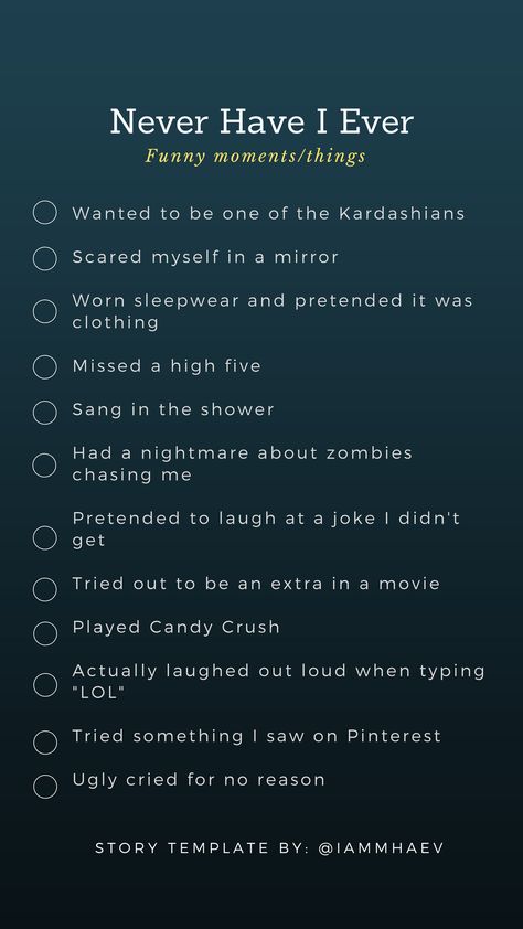 Never have I ever funny moments INSTAGRAM STORY TEMPLATE Never Have I Ever Clean, Never Have I Ever Teenage Questions, Never Have I Ever Questions Teenagers Funny, Ever Have I Ever Questions, Moments Instagram Story, Never Have I Ever Funny, Never Have I Ever Questions Teenagers, Funny Instagram Stories, Never Have I Ever Questions