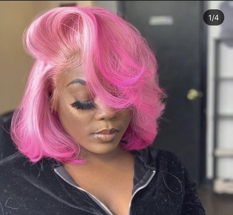 Pink Bob Wig, Pink Bob, Pumpkin Hair, Bob Cut Wigs, Sew In Hairstyles, Short Human Hair Wigs, Dyed Natural Hair, Hairstyle Inspiration, Pretty Hair Color