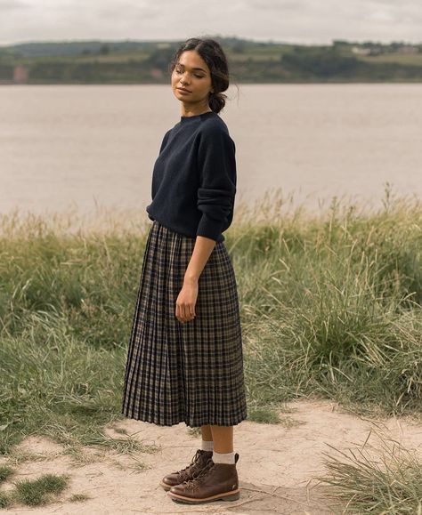 Olive Clothing, Check Skirt, Retro Mode, Looks Street Style, Modest Fashion Outfits, Mode Inspo, Plaid Skirt, Mode Inspiration, Looks Vintage