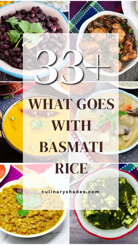 What To Eat With Basmati Rice - Culinary Shades Basmati Rice Meals, Vegetarian Indian Recipes, Rice For Dinner, Basmati Rice Recipes, Indian Rice, Vegetarian Sides, Vegetarian Indian, Vegetarian Side Dishes, Rice Salad