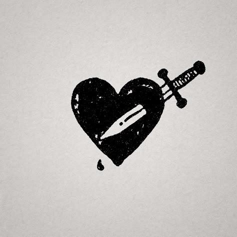 Knife Thru Heart Tattoo, Heart And Crossbones Tattoo, Knife Through Heart Drawing, Heart With Knife Drawing, Knife Going Through Heart Tattoo, Authentic Tattoo Ideas, Knife In Heart Drawing, Knife In Back Tattoo, Knife With Hearts Tattoo