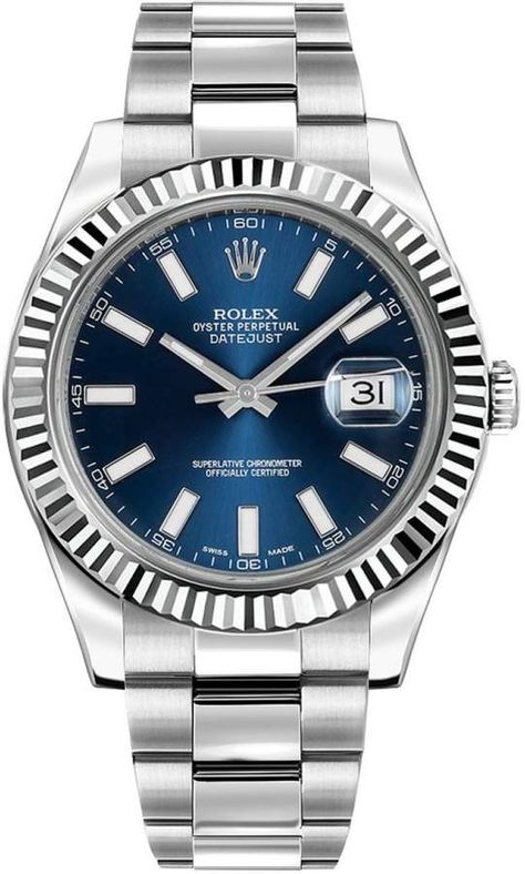 Rolex DateJust II 41mm Silver Steel Watches Cheapest Rolex, Diesel Watches For Men, Rolex Datejust Ii, Stainless Steel Rolex, Datejust Ii, Oyster Perpetual Datejust, Swiss Army Watches, Watches Rolex, Rolex Watches For Men