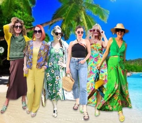 The Thrifty Six in Tropical Paradise & #SpreadTheKindness Link Up #280 Tropical Paradise Outfit, Island Vacation Outfits, Green Slip Dress, My Turn, Tagua Nuts, Starfish Necklace, Tropical Floral Print, Platform Espadrilles, Charity Shop