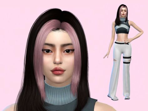 The Sims Resource - Jennie Kim (BLACKPINK Inspired) Blackpink Jennie Hair, Jennie Hair, Premade Sims, Woman With Long Black Hair, Sims 4 Mods Clothes, Cheryl Blossom, Jennie Kim Blackpink, Cc Sims, Long Black Hair