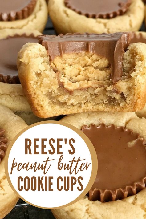 Reese Cup Cookies, Peanut Butter Cookie Cups, Reese Cup, Peanut Butter Cups Recipe, Cookie Cups Recipe, Cup Cookies, Peanut Butter Cup Cookies, Peanut Butter Cookie Dough, Snickerdoodle Cookies