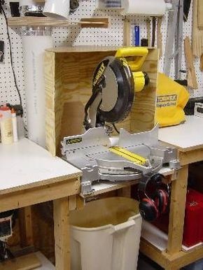 Mitre Saw Dust Collection, Shop Dust Collection, Saw Dust, Miter Saws, Small Garage, Workshop Organization, Shop Layout, Garage Tools, Woodworking Workshop