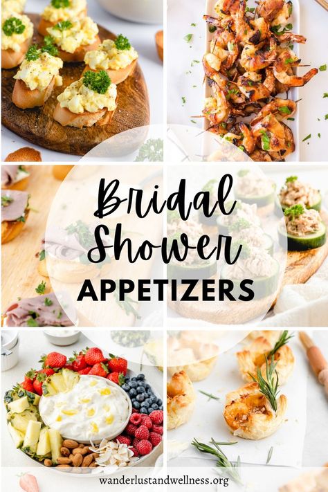 Hosting a bridal shower can be both exciting and overwhelming, especially when it comes to deciding on the menu. Appetizers are a great way to satisfy your guests' taste buds without filling them up before the main course. And with so many delicious options to choose from, it can be difficult to narrow down the choices. That's why we've put together this collection of the best bridal shower appetizers to help you plan the perfect menu for your event! Savory Bridal Shower Appetizers, Appetizers For Ladies Luncheon, Bridal Shower Crockpot Food, Bridal Shower Food And Drinks, Bridal Party Appetizers, Savory Bridal Shower Snacks, Simple Bridal Shower Finger Foods, Fall Bridal Shower Food Appetizers, Appetizer For Bridal Party