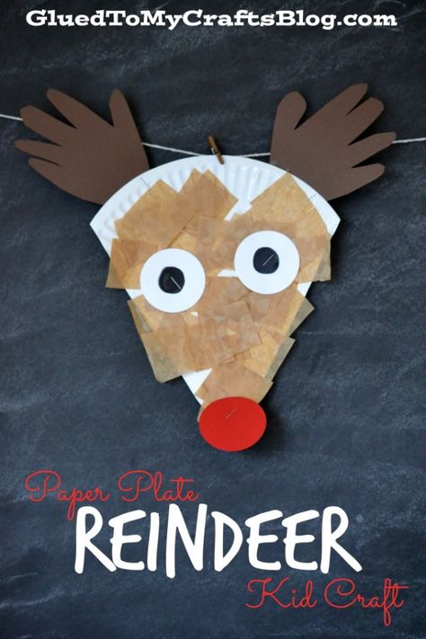 20+ Kids Christmas Crafts Roundup - Sincerely Jean Paper Plate Reindeer, Christmas Reindeer Craft, Rudolph Crafts, Christmas Art Projects, December Crafts, Reindeer Craft, Christmas Crafts For Toddlers, Preschool Christmas Crafts, Christmas Crafts For Kids To Make