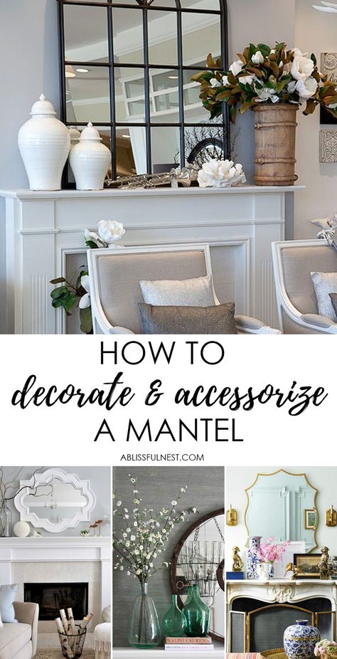 Mantle Decorating Ideas Everyday, Decorate Mantel, Triangle Method, Mantle Decorating, Mantel Fireplace, Fireplace Mantle Decor, Room Fireplace, Fireplace Mantel Decor, Astuces Diy