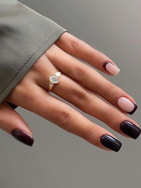 Nails November 2023, Classy November Nails, Fashion Nails Classy, Autumn Nails Black, November Nails Acrylic, Elegant Autumn Nails, Trendy Autumn Nails, Simple Nails Gel, Short Fall Nail Designs