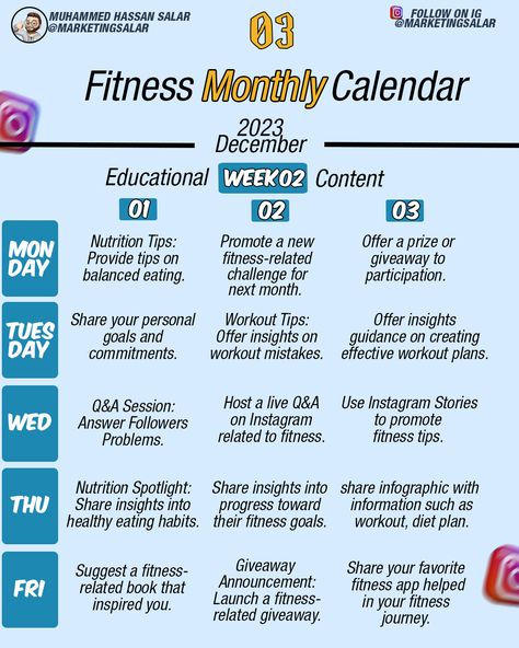 📅 Stay on track with your fitness goals using our Instagram Fitness Content Calendar! 🏋️‍♀️ From workout routines to healthy recipes, plan your content like a pro and keep your followers motivated. 💪 Don't miss out on this essential tool for fitness influencers! Drop a 💡 and let's chat about it! Which Content Ideas you guys gonna use in your next Content Strategies? _________________ Follow me on Instagram @marketingsalar Follow me on Linkedin @Muhammed Hassan Salar ____________________ Foll... Instagram Story Ideas Fitness, Gym Content Ideas, Fitness Content Ideas For Instagram, Fitness Content Ideas, Instagram Content Calendar, Effective Workout Plan, Fitness Content, Fitness Branding, Marketing Calendar