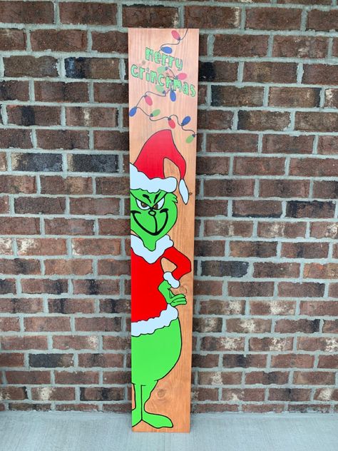 Grinch Porch Leaner, Grinch Porch, Grinch Painting, Porch Decor Diy, Diy Porch Decor, Porch Decor, Porch Decorating, Grinch, Decor Diy