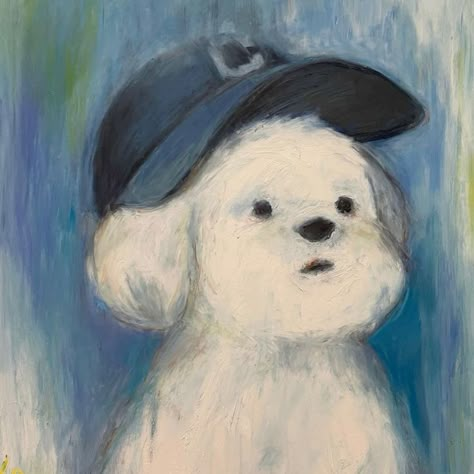 Character Instagram, Cap Boy, Baseball Cap Boy, 강아지 그림, Cute Paintings, Art Wallpaper Iphone, Now And Forever, To Laugh, Canvas Art Painting