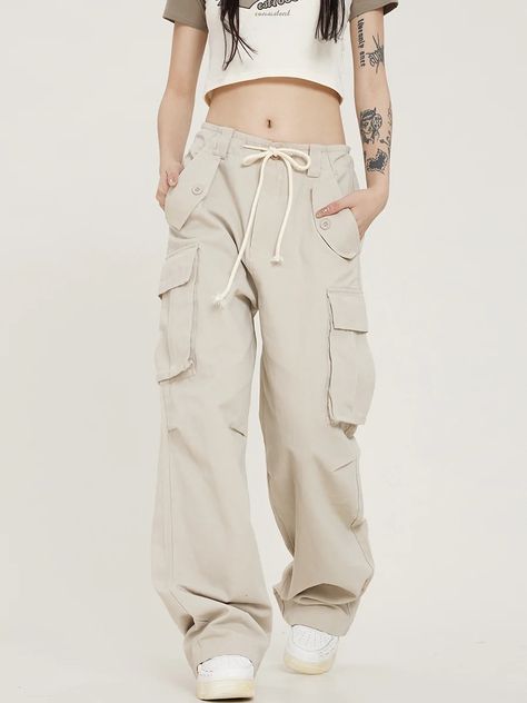 Soft Natural Fashion, Straight Cargo Pants, Celana Kargo, Natural Fashion, Safari Style, Garment Labels, Hip Hop Streetwear, Cargo Pants Women, Womens Size Chart