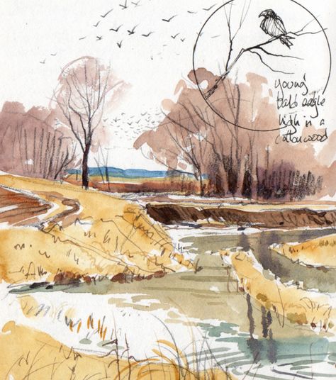 Travel Art Journal, Nature Sketch, Landscape Sketch, Watercolor Journal, Sketchbook Art Journal, Watercolor Sketchbook, Watercolor Painting Techniques, Watercolor Landscape Paintings, Landscape Drawings