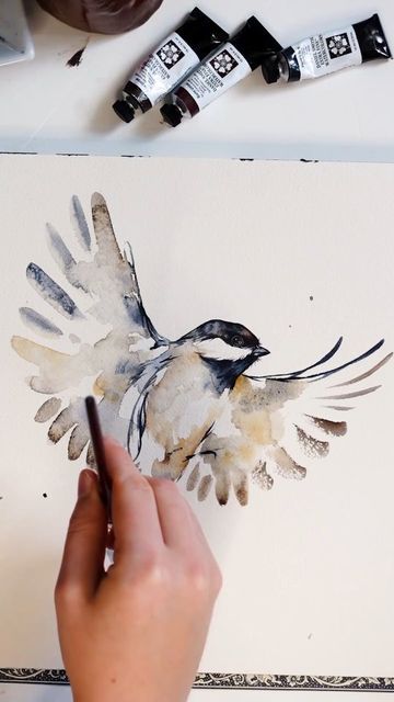 Watercolor Chickadee, Watercolor Birds Tutorial, Chickadee Painting, Chickadee Art, Bird Watercolor Art, Watercolour Bird, Bird Artists, Watercolor Blog, Bird Watercolor Paintings