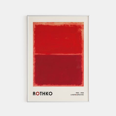 Mark Rothko Abstract Poster, Rothko Red Poster, Minimalist Wall Art, Vintage Exhibition Poster, Mark Rothko Art Print - Etsy Mark Rothko Poster, Mark Rothko Wallpaper, Rothko Prints, Rothko Art, Rothko Paintings, Mark Rothko, Abstract Poster, Exhibition Poster, Minimalist Wall Art