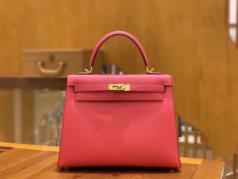 Perfect Hermes HERMES kelly 25cm Epsom I6 Rose Extreme Full handmade 25x17x7cm GHW Hermes Kelly 28, Bvlgari Bags, Care Card, Chloe Bag, Louis Vuitton Shoulder Bag, Handbags Online, Hermes Bag, Replica Handbags, Orange Gold