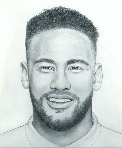 Neymar Drawing Pencil, Neymar Jr Drawing Pencil, Neymar Sketch, Neymar Jr Drawing, Neymar Drawing, Messi Drawing, Football Player Drawing, Markers Drawing Ideas, Football Drawing